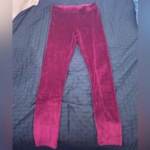 Burgundy Velvet leggings